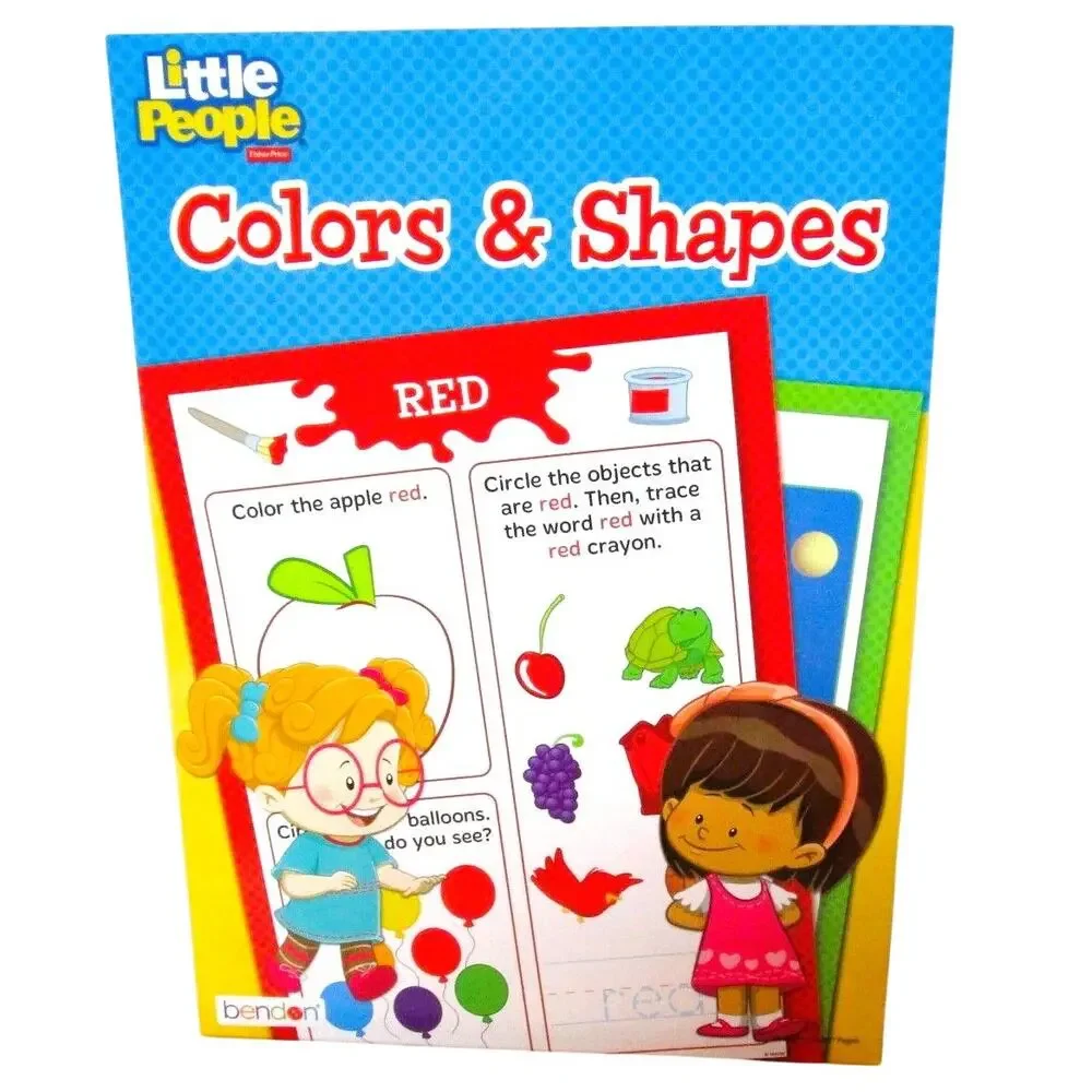 Fisher Price Little People Colors and Shapes Workbook 2016 Preschool Learning